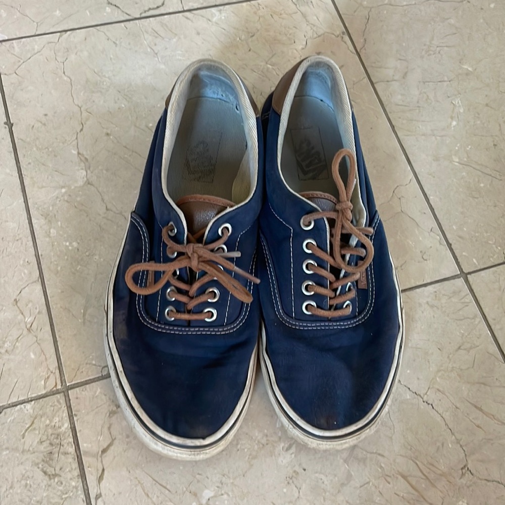 blue and brown vans